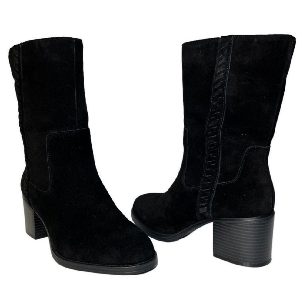 Vince Camuto Zelcinna Water-Repellent Mid-Shaft Suede Boots New without Box